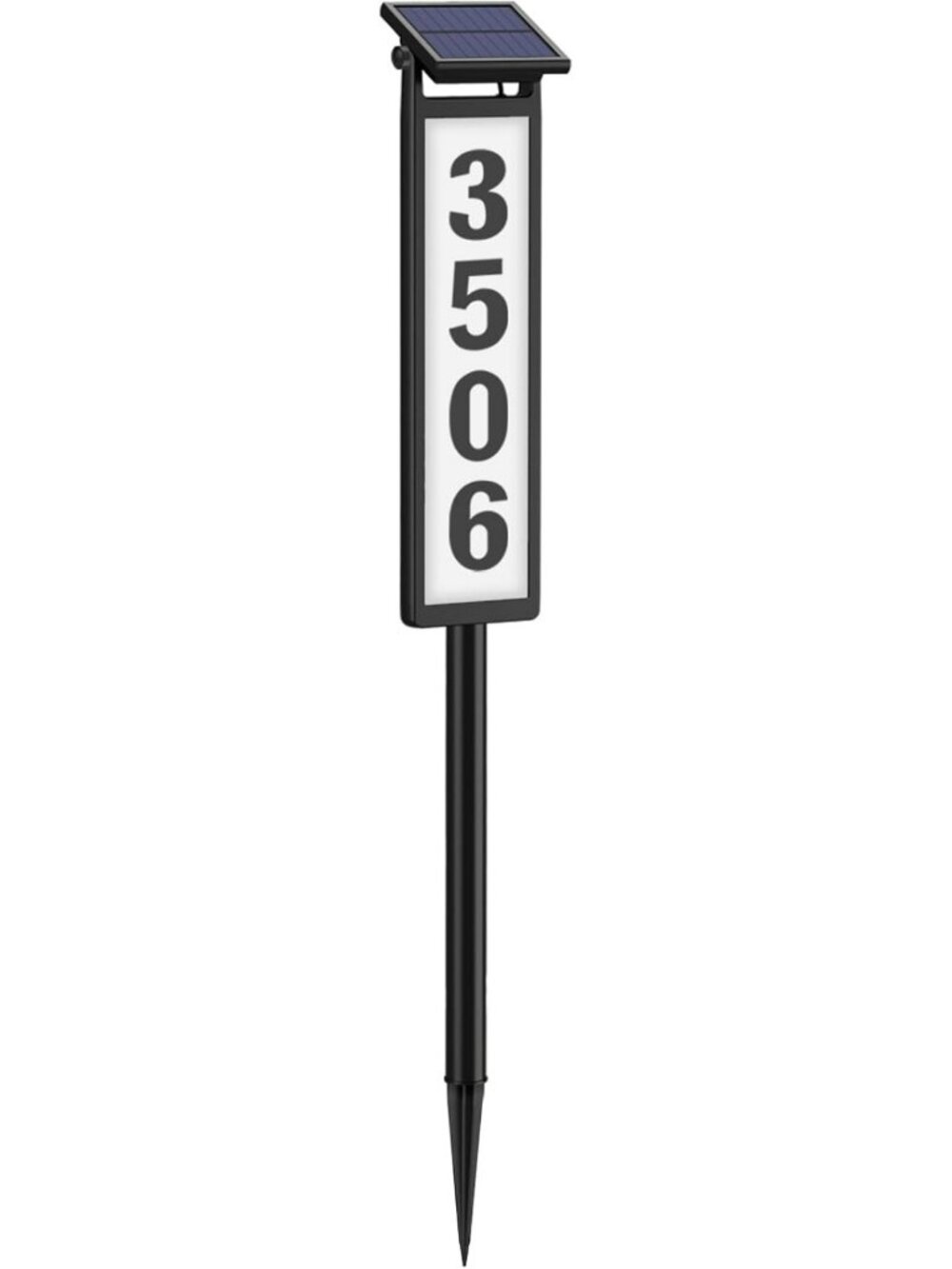 Illuminated Solar Address Sign with House Numbers for Outdoor Yard Decor